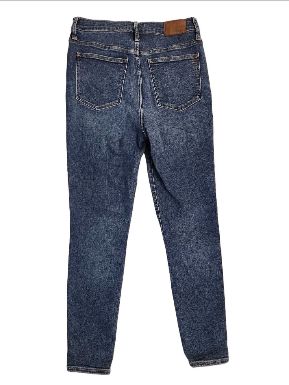 Madewell 10" High-Rise Skinny Jeans Medium Wash Denim Size 29 Whiskering - Picture 11 of 14